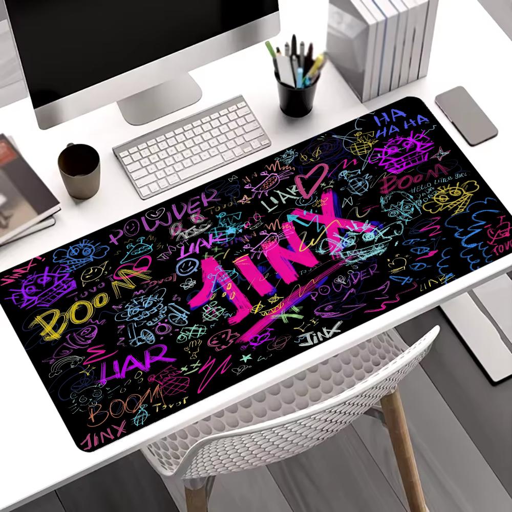 Jinx Gaming Accessories - Mousepad grande estilo graffiti Jinx, antiderrapante,