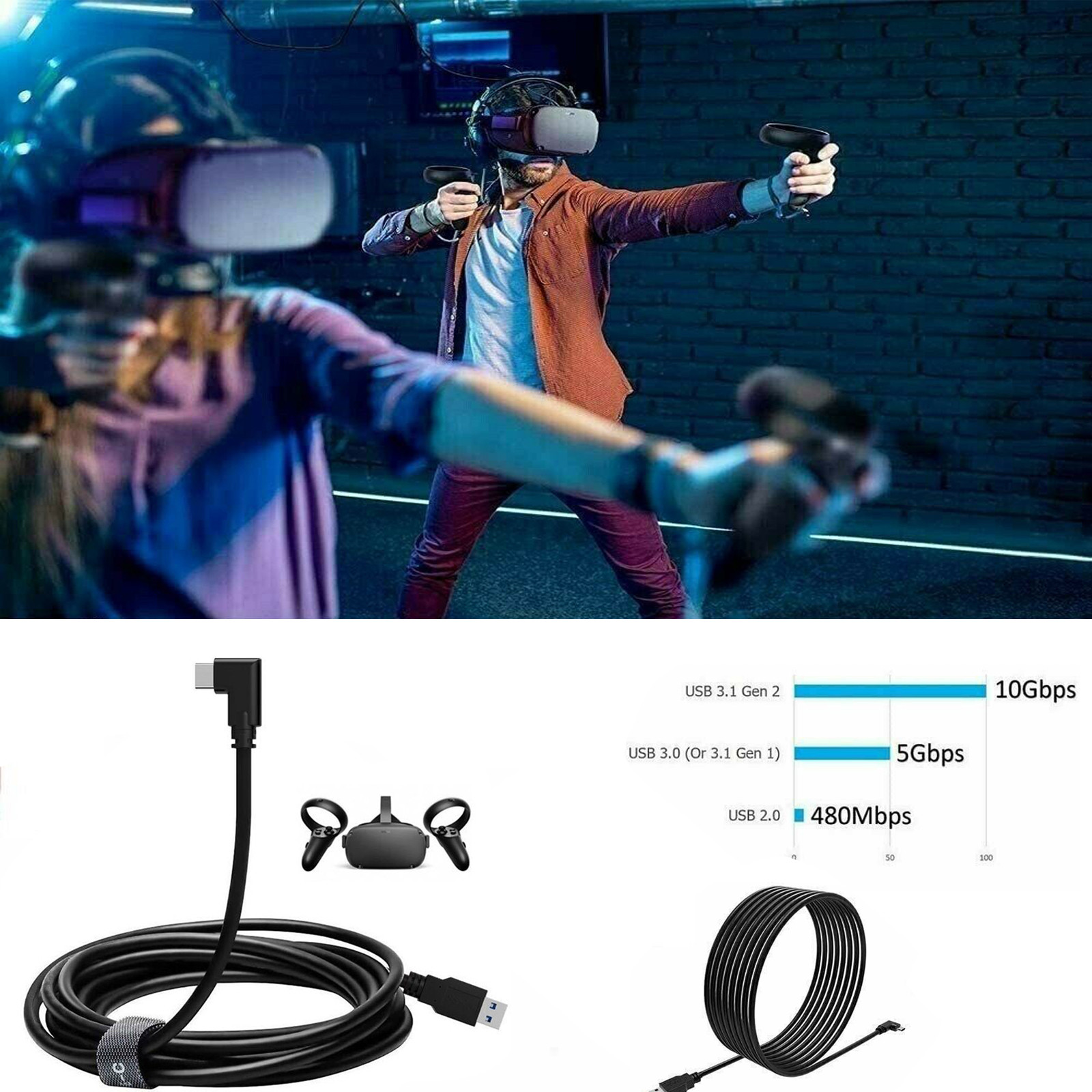 Cabo USB-C de 10 Gbps, carrega - Gaming Accessories Vr avaliação e preço