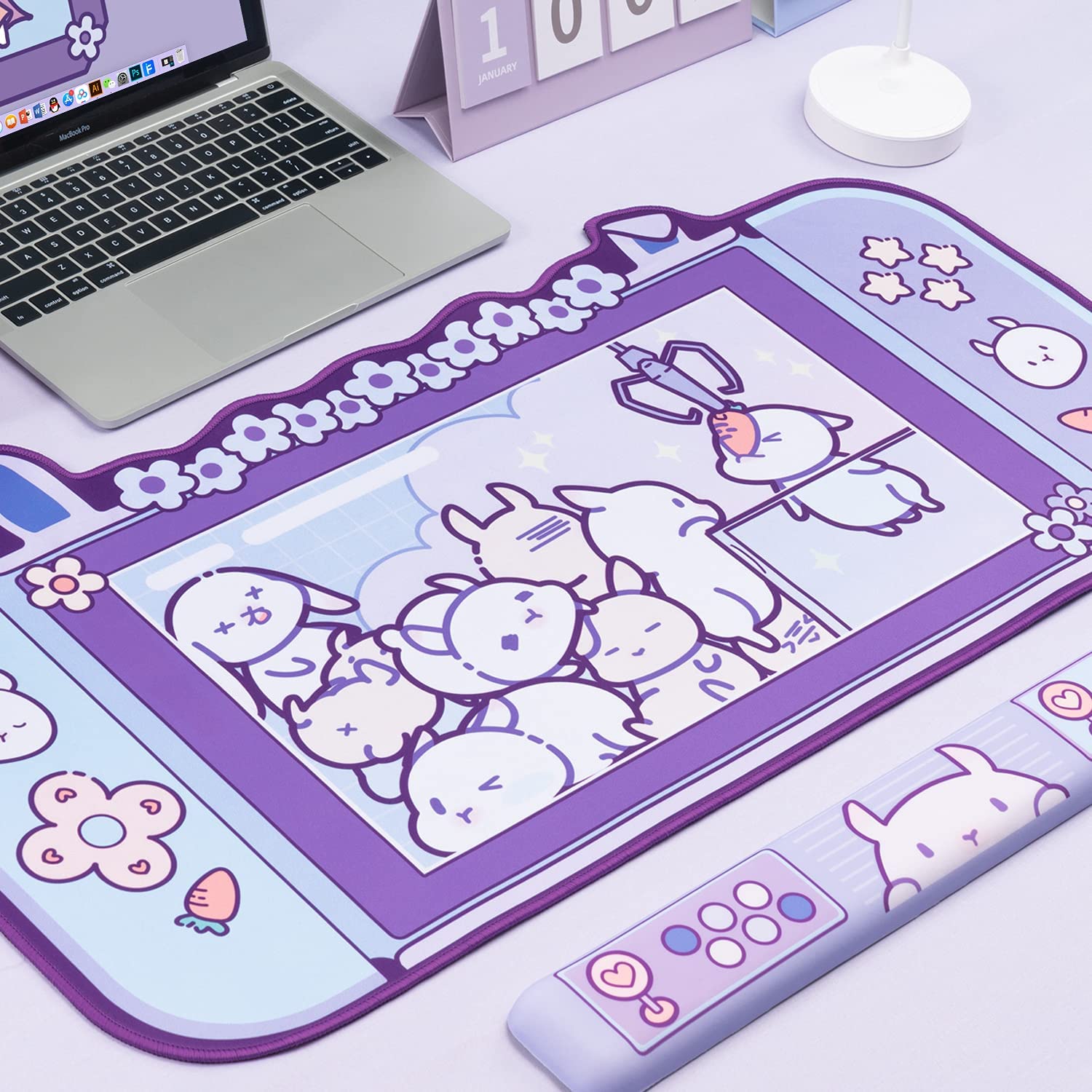 Grande kawaii gaming mouse pad - Gaming Accessories Pink avaliação e preço