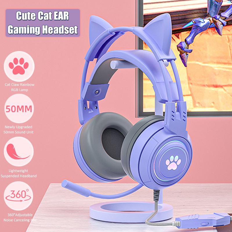 Cute Cat Ear Gaming Headphones - Gaming Accessories For Kids avaliação e preço
